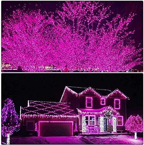 Illumi500 LED светла за декор на Денот на вinesубените, 174ft розови самовили за Денот на вineубените, 8 режими розови Божиќни светла,