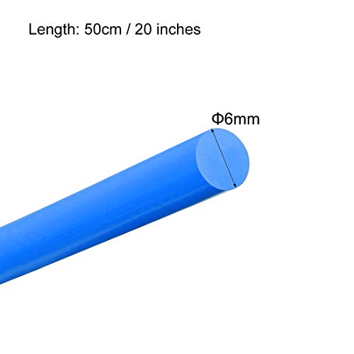 Uxcell Пластична тркалезна шипка 1/4 инчен диа 20 инчен должина сина полиоксиметилен шипки Инженеринг пластична тркалезна лента