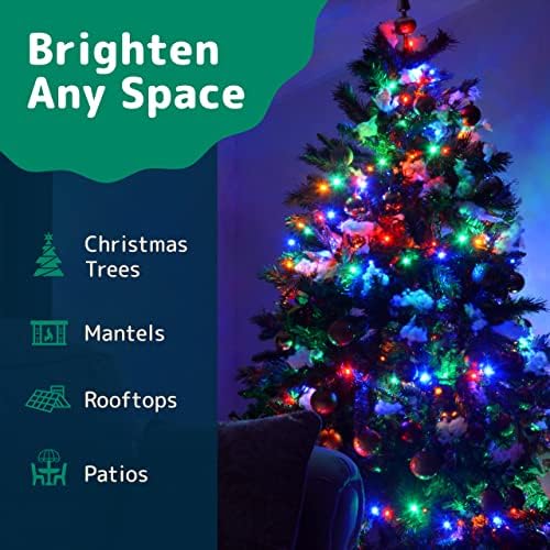 Светли светла на Велигденски светла PREXTEX - повеќебојни светла на Велигден и новогодишна елка со бела жица - затворени/надворешни водоотпорни