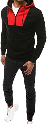 Ubst Tracksuits за мажи, зимска пролетна боја блок -крпеница со аспирани јакни со џемпери за џемпери спортски потпови потти
