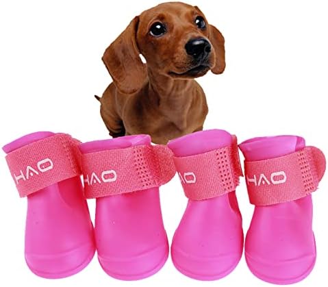 7 достапни бои, чизми за дожд за кучиња за мали средни големи кучиња, големина S до 2xl, водоотпорни чевли за кучиња розови големи