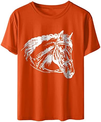 Изгорена портокалова буква графички блузи за жени маж лето есен подарок за кратки ракави, симпатични животински врвови маица тинејџери машки