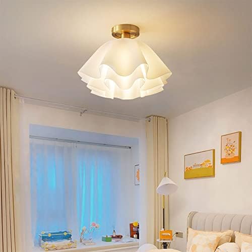 TPOFHS Nordic Art Flush Mount Light Firesture E27 тавански светло за светло бела акрилна арамбада, мали тавански светлосни тела