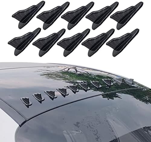 yonwait 10 парчиња дифузорни ајкули кодски фирми компатибилен со спојлерот покрив крилен воздушен вител генератор на автомобил надворешни додатоци црна #100