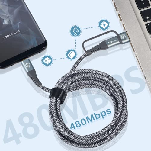 USB-C до USB-C кабел 3.3ft PD 100W MacBook iPad Pro/Air Charger 2 во 1 USB A/C до USB-C најлон плетенка за плетенка за iPad Pro Air 4 5 Mini
