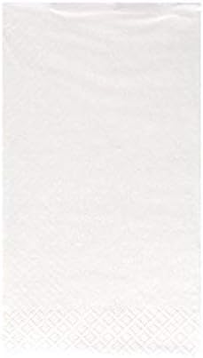 Lillian TableSettings Bistro Pearl Бело цврст квадратен пакет од 15 салфетка хартија, 8 x 1 x 4,5 инчи