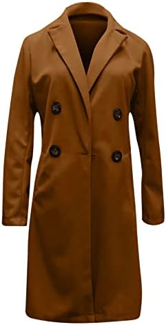 Јакни со блејзер за жени измешани скривачки единечни градите за надворешна облека Зимски палто отворено предниот ветерница со џеб