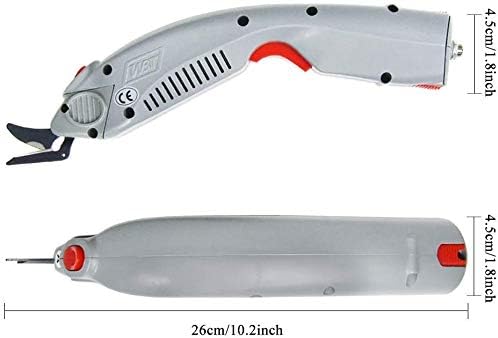 Електрични ножици MXBaoheng Електрични ножици WBT-1 Полнење на ножици за полнење на преносни ткаенини W/2 батерии и сечила за тепих/хартија/кожа