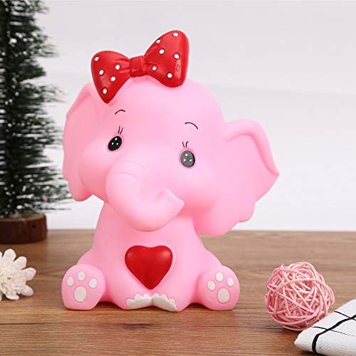H&W Симпатична банка за монети за слонови, Shatterprof Piggy Bank, може да чува 1000 монети, кутија за пари, најдобар подарок, розова