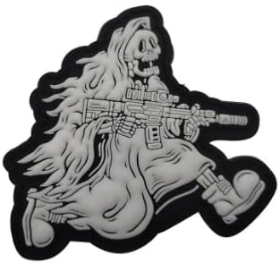 Блескање во темница Devil Reaper PVC воен тактички морал лепенка за лепец амблем Апликат кука закрпи за облека за ранец додатоци