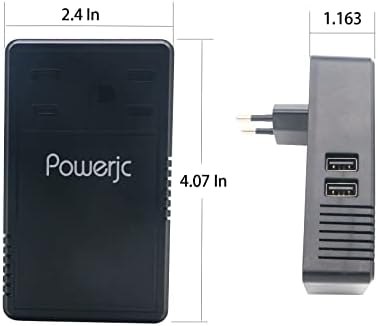 Адаптерот за напон на напон PowerJC Електричен чекор надолу 220V до 110V 2000W со 2 продажни места и 2 паметни пристаништа за полнење