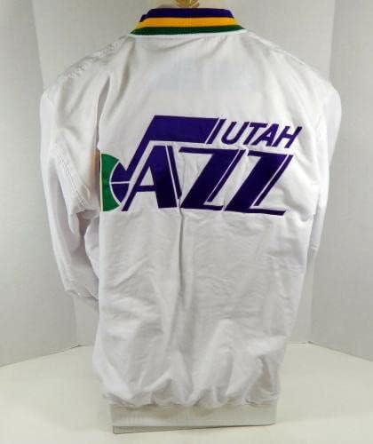 1992-93 Јута azzез Исак Остин 50 игра користена бела јакна и панталони 48 40 DP12888 - НБА игра Користена