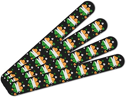Ден на Свети Патрик, ирско знаме Шамрок, двострана датотека за нокти, Емери табла сет 4 пакет