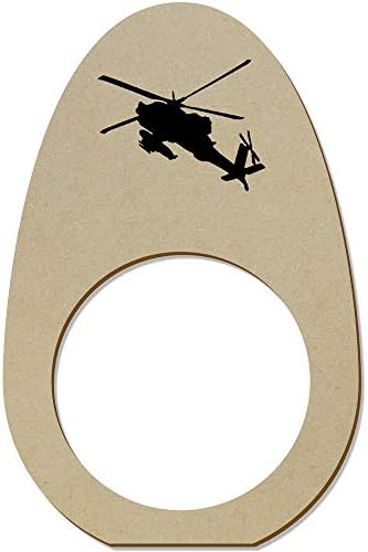Азиеда 5 x „Воен хеликоптер“ дрвени прстени/држачи на салфета