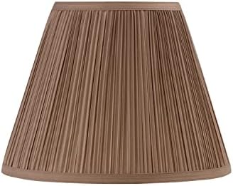 Aspen Creative 32072, Empire Transitional Pleated Spider Sienna Brown Lamp Shade, 7 TOP X 13 BOUND X 10 SLANT