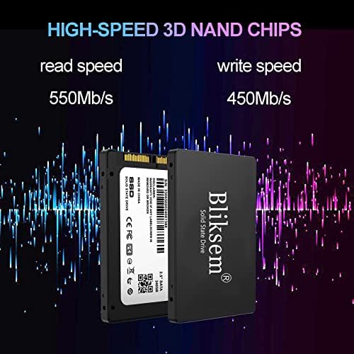 Bliksem SSD 128 GB SATA III 6 GB/S Внатрешен погон на цврста состојба 2,5 ″ 7mm 3D NAND TLC чип до 550 MB/s за лаптоп и компјутер H650