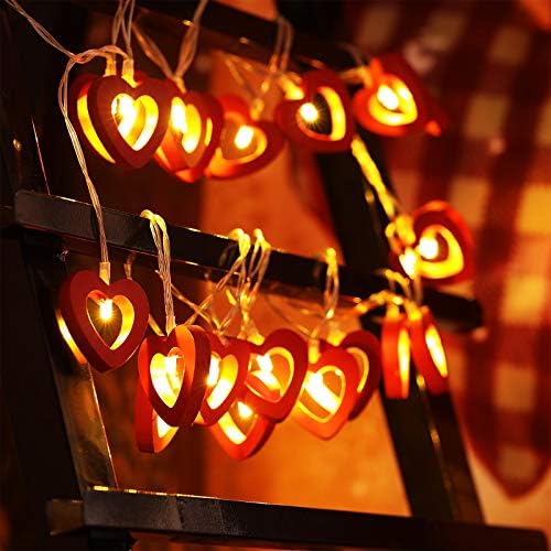 20 LED топли дрвени светла на срцеви светла самовила оперирани декоративни жици ламби за свадбена градина за свадбени градини за свадба,