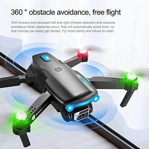 Afeboo Mini Drone со единечна камера - HD преклопен дрон со LED светло, со носење, со едно копче за полетување/слетување, одржување