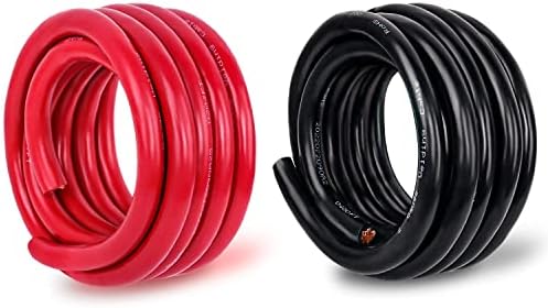Kimbluth 2 Cable Cable Wireица од батерија, 20ft Red+20ft Black 2 AWG заварување кабел Стандард САД ОФЦ жица за автомобилска, батерија, соларна,