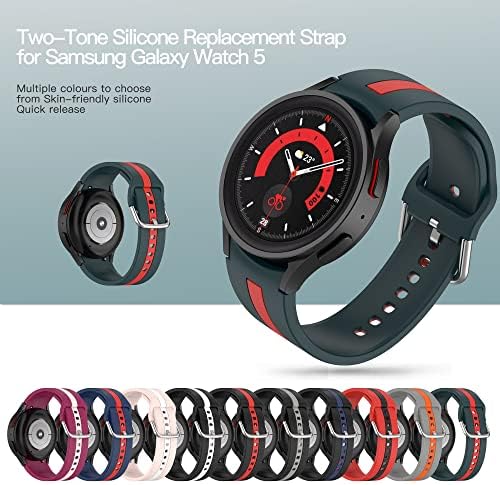 10 бои ленти компатибилни со Samsung Galaxy Watch 5 бенд, прилагодлив Silicone Sport Sport Watch Band Rage Strap за Galaxy Watch5 40mm/44mm,