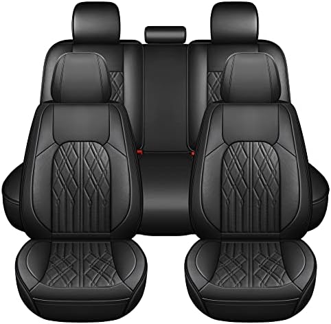 Обвивки за седиште на автомобили Huidasource Caus Full Set, капаци за перничиња од кожени возила, Универзално вклопување за повеќето