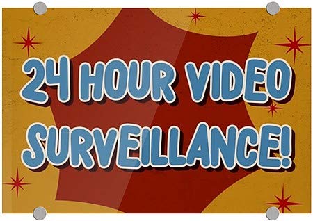 CGSignLab | „24 -часовен видео надзор -носталгија пукна“ Премиум акрилен знак | 18 x12