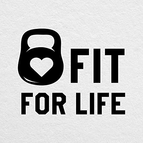 Fit for Life Kettlebell - 5 Широка црна декларација - за MacBook, Car, Laptop или што било!