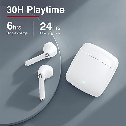 Безжични уши Tranya F4, 30 часа игра со полнење со USB-C, Bluetooth 5,3 слушалки, половина во уво со 4-мики за телефонски повик,