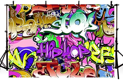 Mehofond хип хоп роденденски украси за позадини 80 -тите 90 -ти ретро забави украси банер Олдсхула Шарен графити стил Фотографија