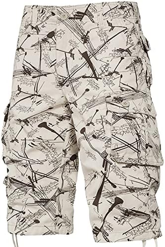Озммјан мажи Спортски шорцеви со џеб на отворено карго -облека за работна облека обична лабава голема висока воена џогирање пешачење