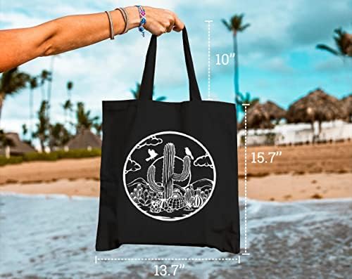 Gxvuis пустински кактус платно торба за жени естетска природа намирници вреќи за рамо за подарок за патување за девојчиња