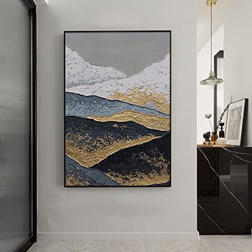 Апстрактна планинска пејзаж рачно насликано масло сликарство на платно, wallидна уметност сликарство дневна соба тремот дома декор, уметник