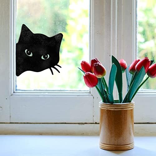 QMetalart црни мачки украси метални градинари дворови уметнички украси фарма куќа дом декор на отворено украси декор двор на тревници подарок