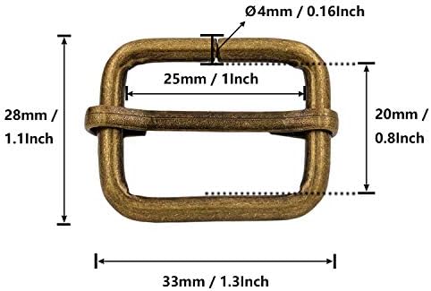Генерална метална бронзена правоаголник тока 1 x 0,75 во внатрешноста на лентата за лизгање на лентата за лизгање на лентата од 20