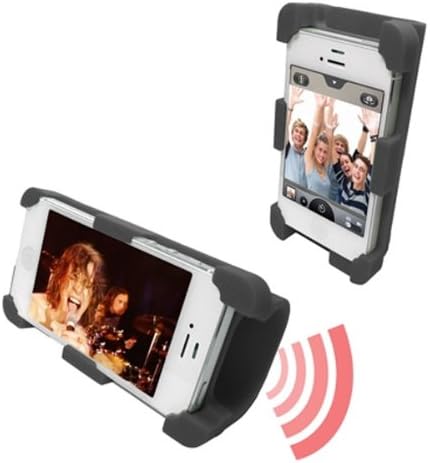 Datexx Iphone Iphone Силиконски Држач И Акустичен Засилувач за iPhone 4/4S, Црни Звучници-Пакување На Мало-Црно