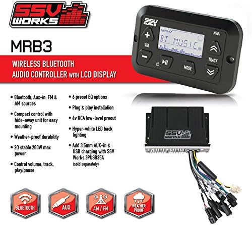 SSV работи WP-MRB3 Универзален водоотпорен контролер за медиуми со AM/FM/Bluetooth & Trim Ring