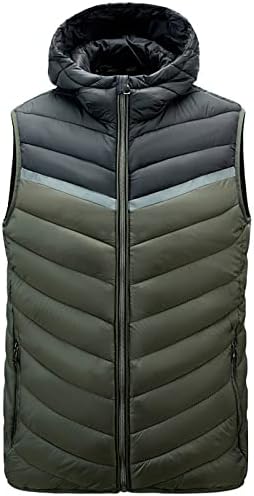 Неферлиф Менс јакна Обичен зимски топол патент, без ракав, елек -јакна, палто за надворешни работи на врвови за мастички ровови палто