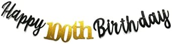 МЕДИМКЦ Среќен 100-Ти Роденден Банер-Навива на 100 години, 100 Прекрасен-100 Години Роденден Виси Банер - 100-Ти Роденден Декорација Материјали