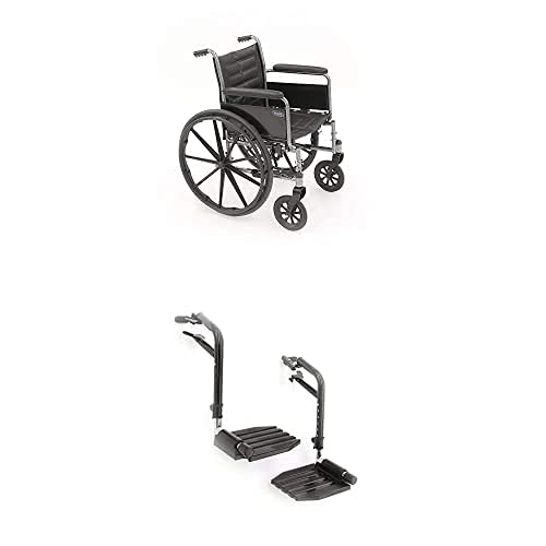 Инвакар ТРАГАЧ ЕКС2 Инвалидска Количка За Возрасни Стандард Виткање 18 Инчен Седиште Потпирачи за Нозе &засилувач; Полни Раце