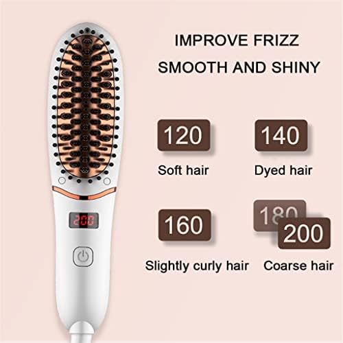 Quul Hair Streterener четка 30 -ти Брзо зацрвстување на електричен чешел за коса LCD дисплеј дигитално греење четка за коса брада брада