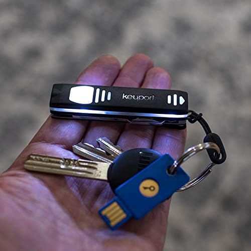 Keyport Насекаде алатки за алатки за алатки - MOCA2 11 -во -1 клуч за клучеви Multitool + Pocket Flare Mini Flashlight - Компактна EDC