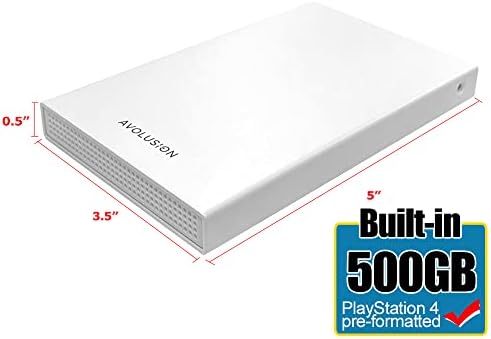 Avolusion HD250U3 - WH 500GB USB 3.0 Преносни Надворешни Игри Хард Диск-Бела - 2 Година Гаранција