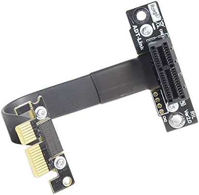 Конектори PCIE 3.0 X1 до X1 продолжен кабел 8G/BPS Dual 90 степени десен агол со голема брзина PCI Express 1x Riser картичка лента Extender