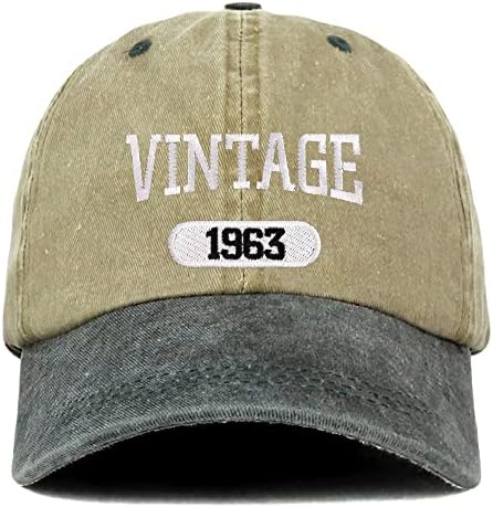 Трендовски продавница за облека Гроздобер 1963 година извезена 60 -ти роденден мека круна измиена памучна капа