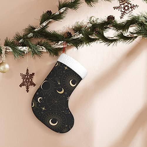 Xinqixaa Magic Беспрекорни Божиќни чорапи 18 инчи големи Божиќни чорапи со сонце соstвездија Месечината starsвезди шема Божиќни украси