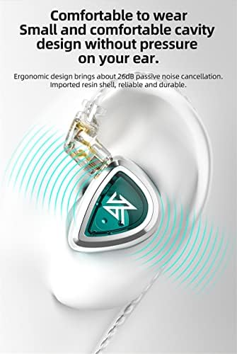 Yinyoo kz eda жица ушни уши за откажување на слушалки за ушите жични слушалки со IEM со 3 пара слушалки 1 надграден кабел за одвојување