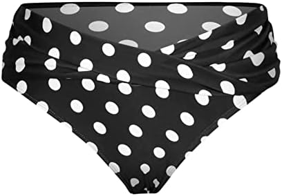Cfklopggенски женски пливање шорцеви високи половини со лагер црна облека за капење за жени долна облека жени со голема половината