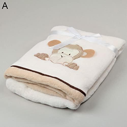 Текстурирано меко ќебе, топло и лесно фрлање ќебе, бебе новородено меко кадифен ќебе корпа за креветче момче момче новороденче килим топол цртан филм - б