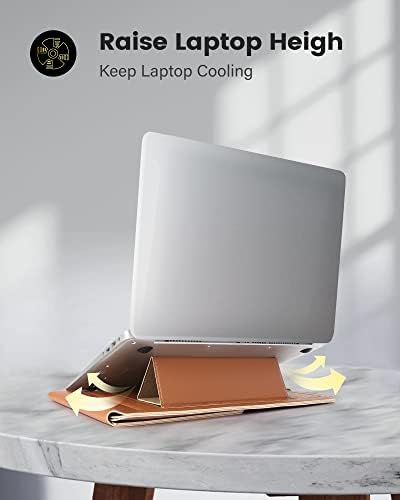 Soquol Лаптоп Стојат за Биро, Компатибилен со 14 инчен Macbook Воздух Кожа Држач Ракав, Преносни Лаптоп Стојат Компатибилен со 13/13.