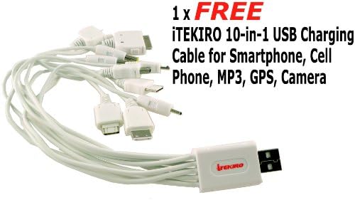 Itekiro AC Wall DC Car Battery Chit Chat For Panasonic DMW-BCF10PP + Itekiro 10-во-1 USB кабел за полнење